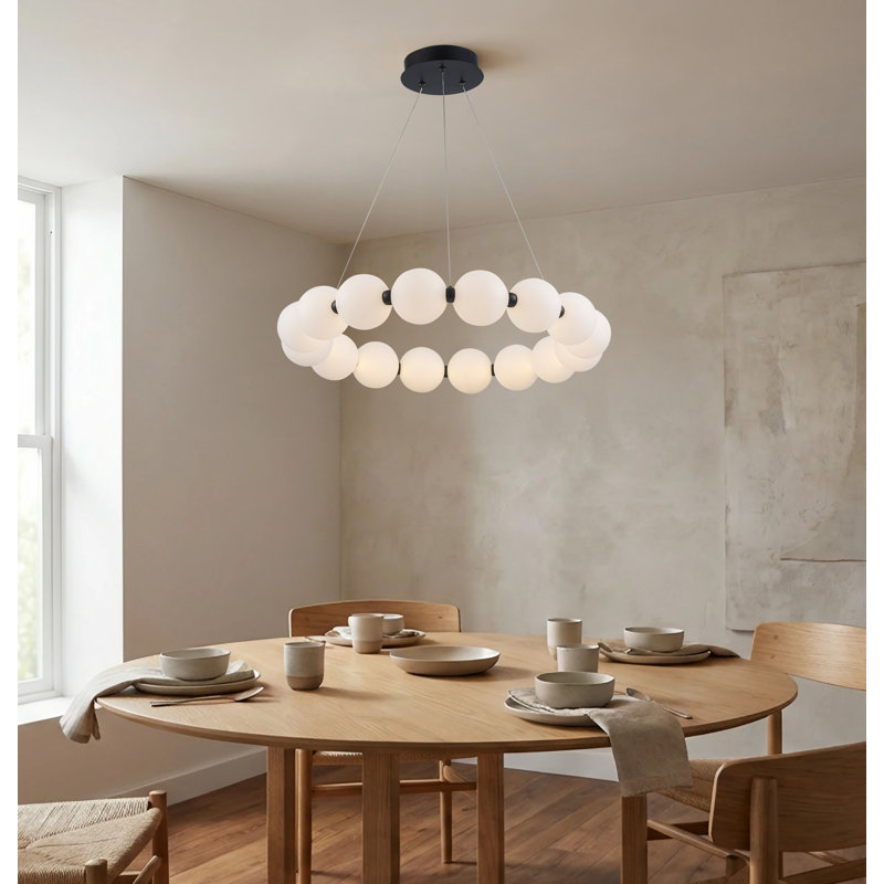 Minza 21-Light Chandelier, H 103 po x l 25,75 po x P 25,75 po, Noir, noir, noir, noir