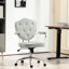 Mignon fauteuil de bureau personnel HOMcom, fauteuil de bureau d'ordinateur avec tissu velouté capitonné, fauteuil de coiffeuse pivotant, gris