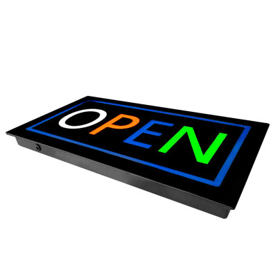 Boshen Bright LED Neon Light Animated Motion W/ ON/OFF Store OPEN Business Sign in , Square  in , Box OPEN