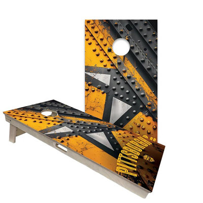 Pittsburgh 2x4 Cornhole Board Set | Includes (2) Boards (8) Bags & Optional Accessories