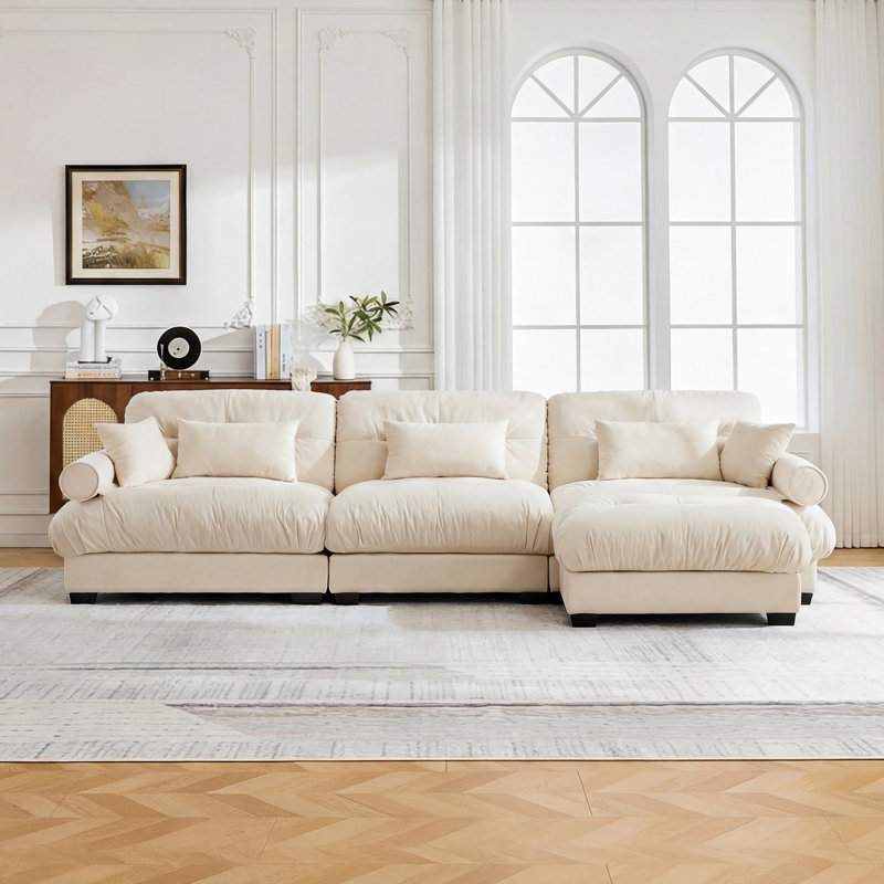 Ensemble de canapé modulaire Chenille, Chenille beige