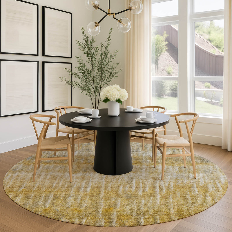 Machine Washable Indoor/Outdoor Chantille ACN2317 Casual Rug, Round 8'