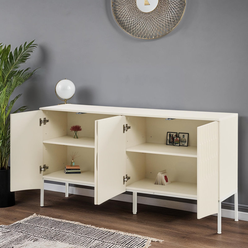Armoire de rangement 4 portes, Beige