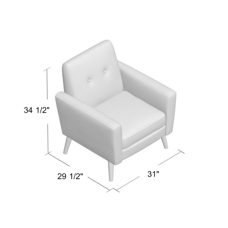 Celyn Upholstered Armchair, Light Gray Polyester