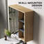 HOMCOM Bathroom Cabinet Wall Mounted Mirror Storage with Shelves Natural