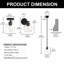 Luminaire suspendu simple noir mat à 1 lumière Alcide (paquet de 3)-106918651