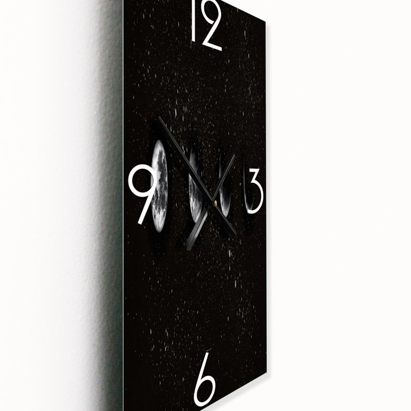 Phases de lune dans le ciel nocturne - Horloge murale moderne, Petit