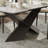 63''-94'' Expandable Dining Table for 4-8, White Sintered Stone Kitchen Table with Black Stainless Steel Base