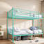 Lits superposés en métal peu encombrants avec rangement à usage familial, lit simple vert