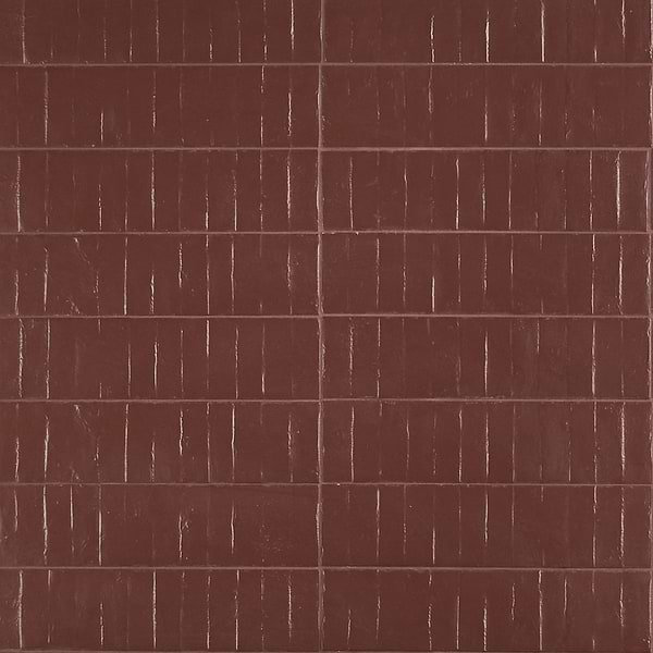 Rework 3x12 Matte Porcelain Subway Tile, Burgundy Red