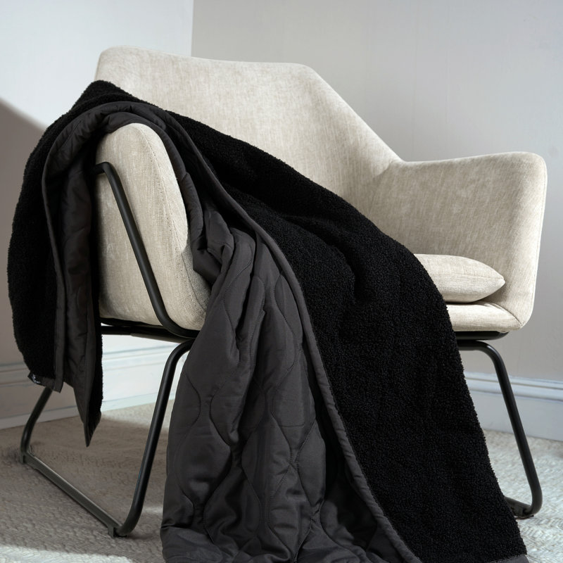 Jeté BEDGEAR Sherpa Performance® gris anthracite réversible, Gris anthracite