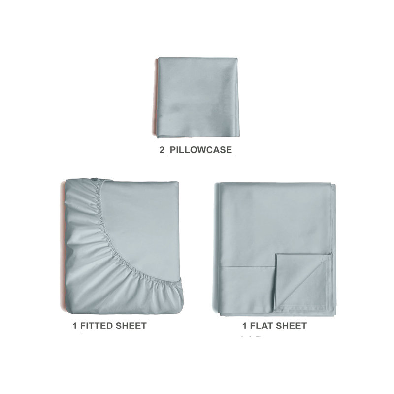  Ensemble de draps en rayonne de bambou 4 pièces Premium Luxury, Ensemble de draps pour taille de lit simple TG ave