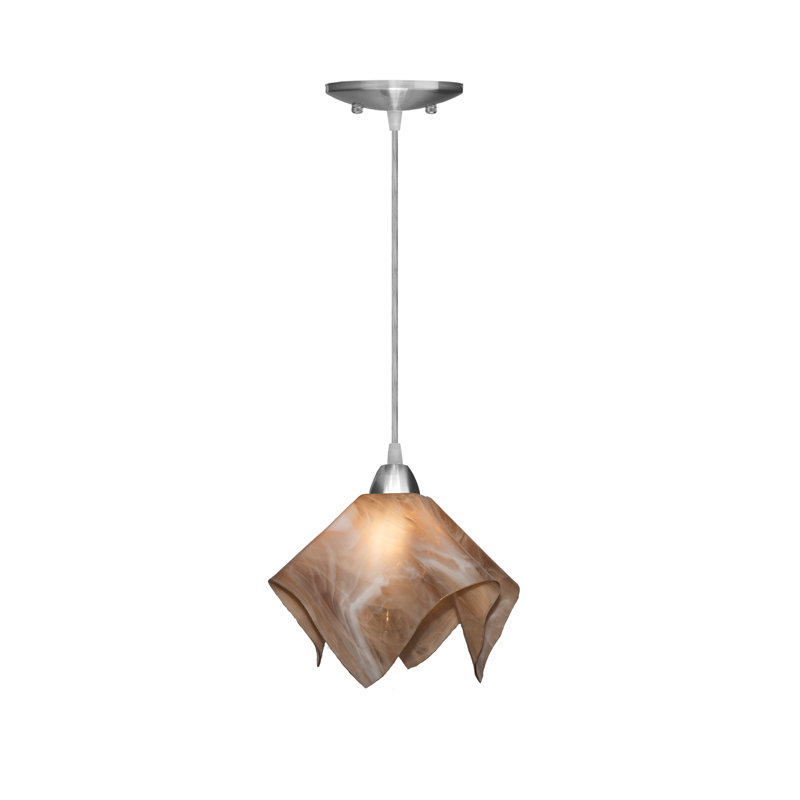 Dale 1 - Light Unique/Statement Pendant, Small, Nickel, Flame - Blue