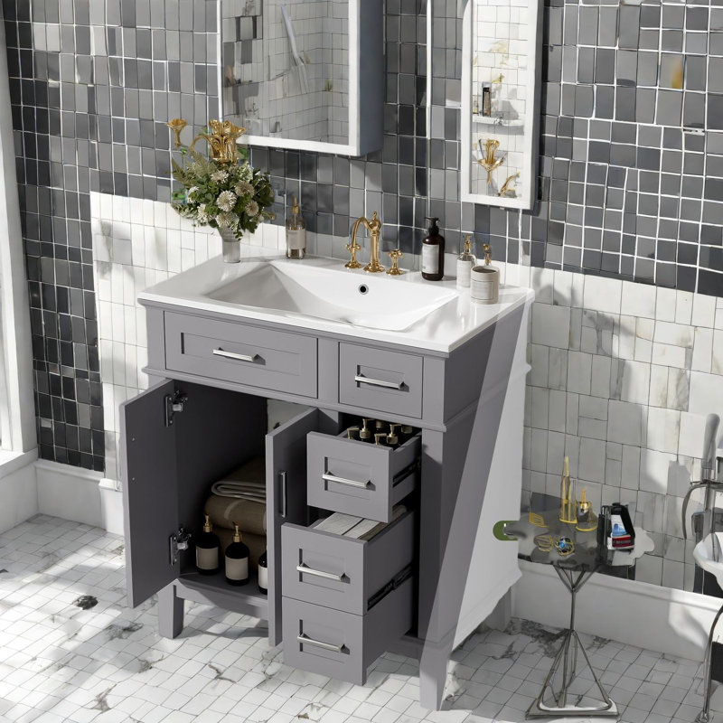 Dans le meuble-lavabo et le lavabo, meuble-lavabo moderne en bois MDF pour la maison