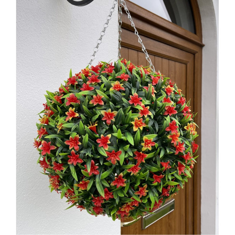Faux Plant, 23cm H x 23cm W x 23cm D, Orange