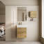 Primrose C50 Wall Mounted Bathroom Vanity in Glossy White with Chrome Handles-1061615179