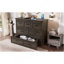 Armoire lit escamotable double avec station de charge, lit plateforme pliable multifonctionnel avec 1 grand tiroir de rangement pour chambre d'amis, petite chambre, gris rustique-1948432528-1948432529