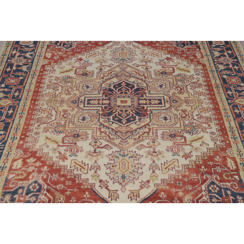 Tapis traditionnel indien à motif géométrique 8 x 10