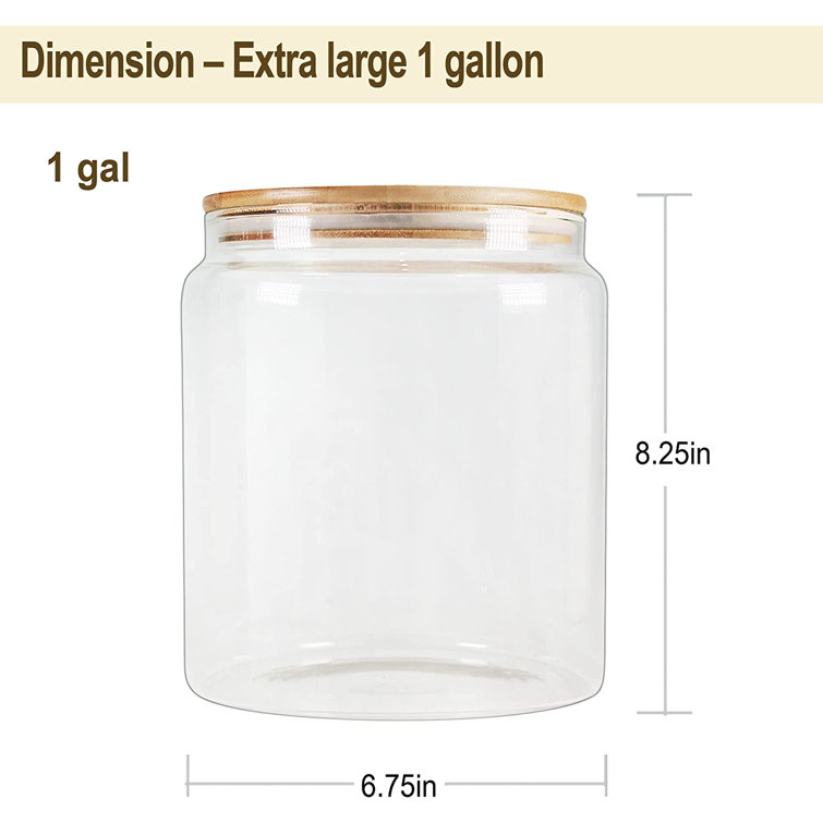 Glass Jars with Bamboo Lids EcoEvo, Glass Food Jars and Canisters Sets, 2 Pack of 100oz