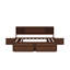 Lit capitaine pleine grandeur en bois avec tablettes, tiroirs et 2 armoires