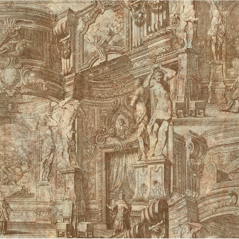 Rouleau de papier peint L 33 pi x l 20,5 po Knepper Monument, Marron
