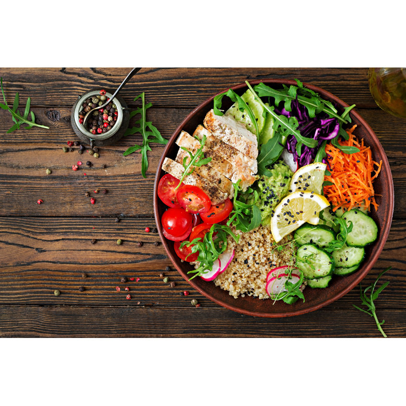 Buddha Bowl Lunch - Wrapped Canvas Print, 30cm H x 46cm W x 3.8cm D