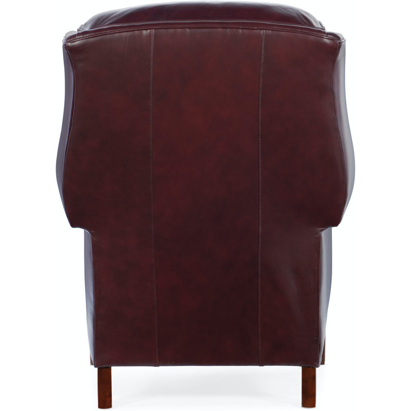 Chippendale Recliner, Central Park Red Genuine Leather