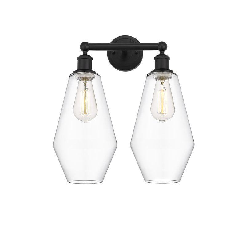 Éclairage pour meuble-lavabo à intensité variable 2 lumières Amylea, Noir mat, Clair