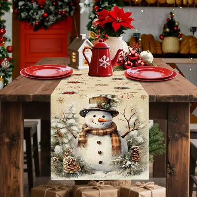 Chemin de table de Noël en forme de flocon de neige en forme de pin pour Noël