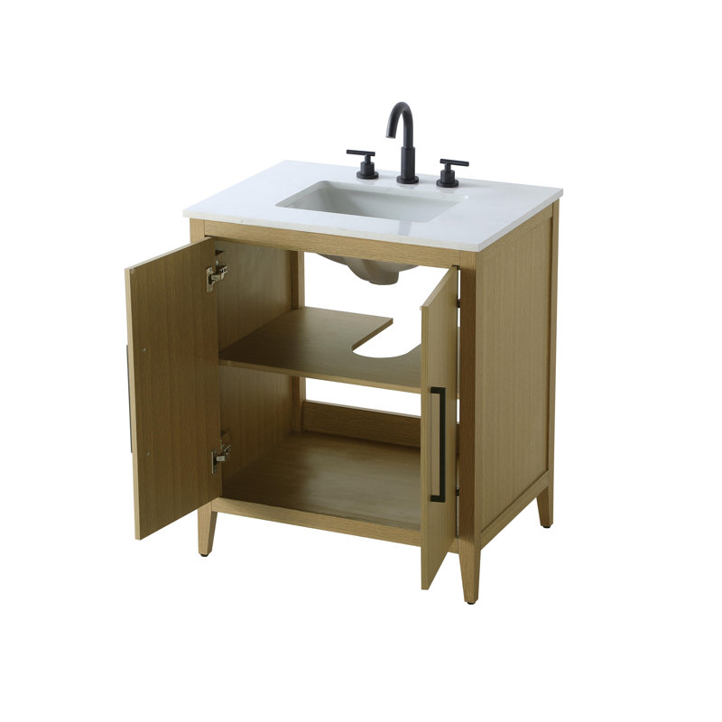 Meuble-lavabo simple 30 po, Brun miel