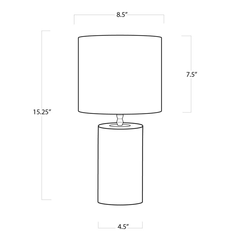 Juliet Table Lamp, 15.25" H x 8.5" W x 8.5" D