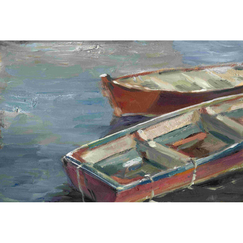 Au bord du lac I, H 8 po x l 12 po, Impression encadrée sans passe-partout, Noyer