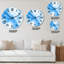 Horloge murale moderne bleue et blanche-400673180