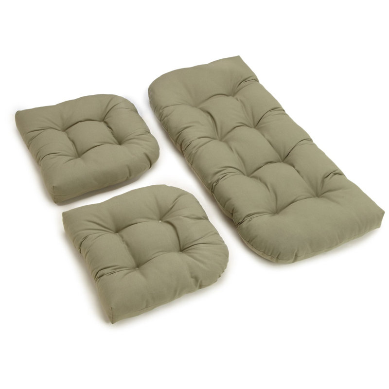 Indoor 5'' Loveseat Seat Cushion, Sage