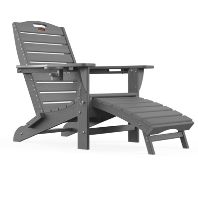 Firepit Chairs Wood Texture Foldable Adirondack Chair With Ottoman