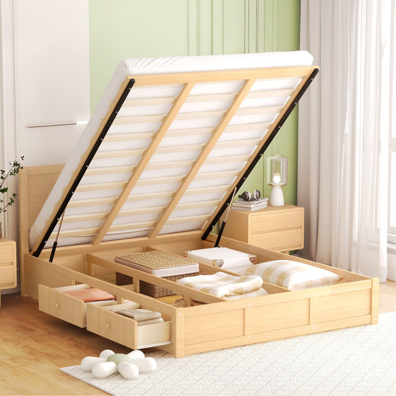 Lit plateforme avec rangement Peavler, Grand