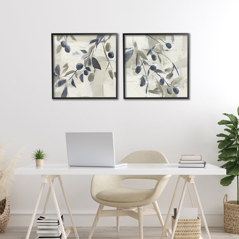 Ensemble de 2 giclées encadrées méditerranéennes, par Mona Grace, H 17 po x l 34 po, Giclée encadrée noir minuit