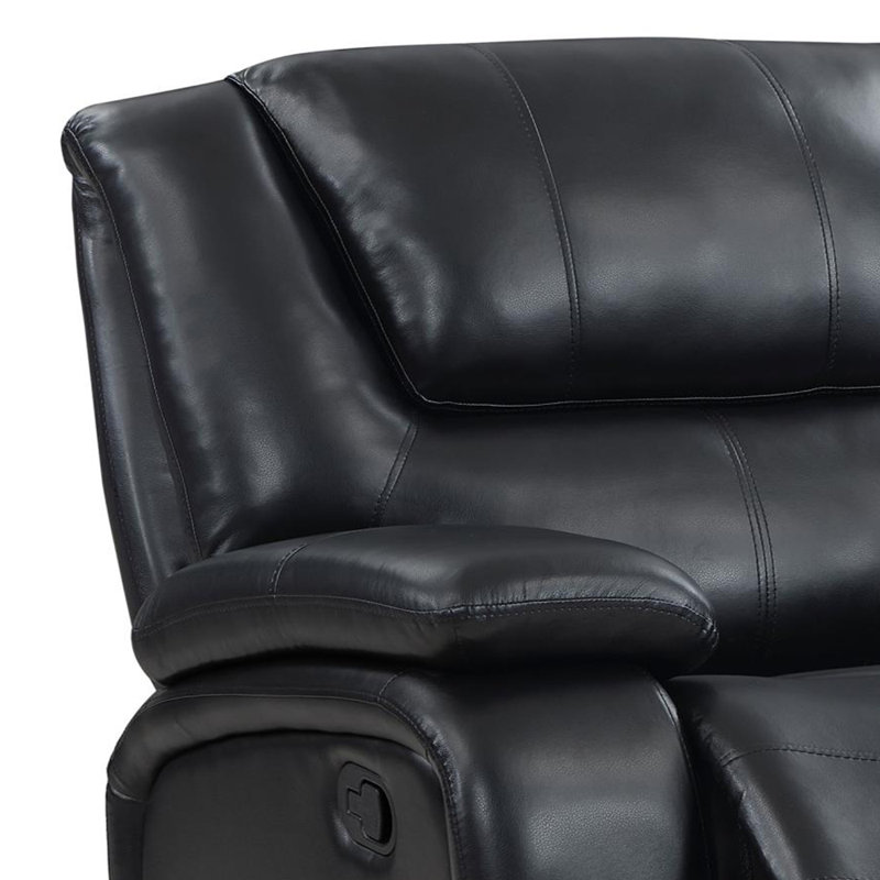 Fauteuil inclinable et oscillant rembourré noir, Similicuir noir