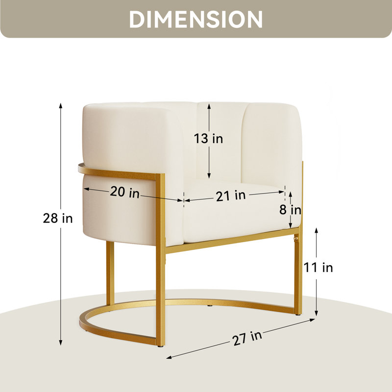 Fauteuil de coiffeuse Accent Chair, Coton beige