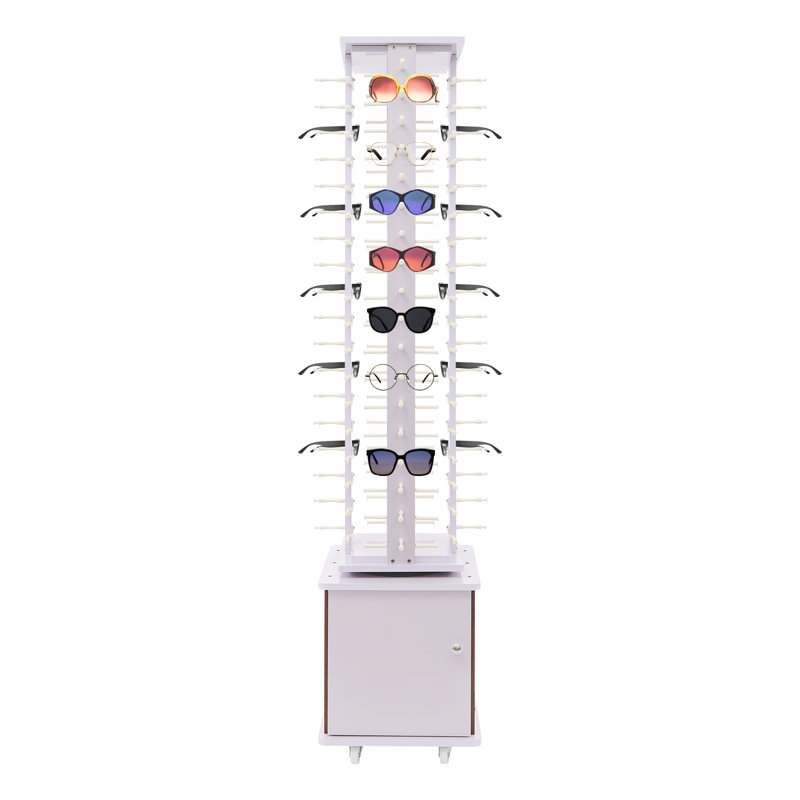 Rotating Glasses Storage Display Stand for 72 Pairs of Eyeglasses, Modern Sunglasses Storage Organizer, Commercial Eyewear Hanging Rack 