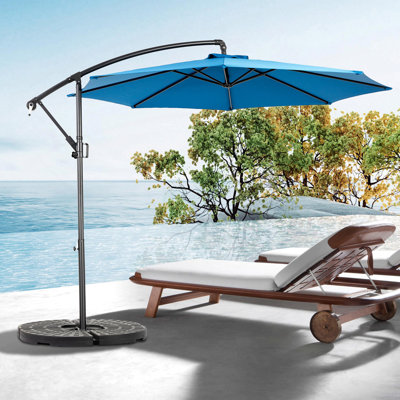 Parasol de patio bleu foncé de 10 pi avec effet et structure d'ombrage puissants - idéal pour une utilisation près de la piscine