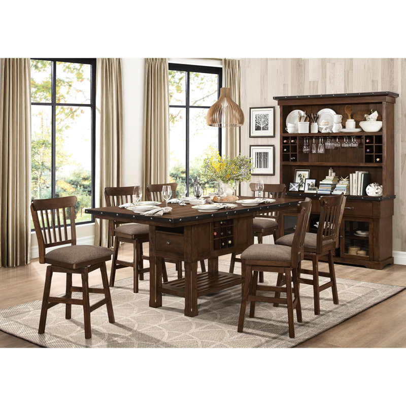 Chaises capitonnées brun foncé à hauteur de comptoir de 2, utilisation transitionnelle de la cuisine 2 sièges, structure en tissu de bois