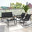 4 Piece Patio Rocking Set Outdoor Rocker Chair Conversation Set