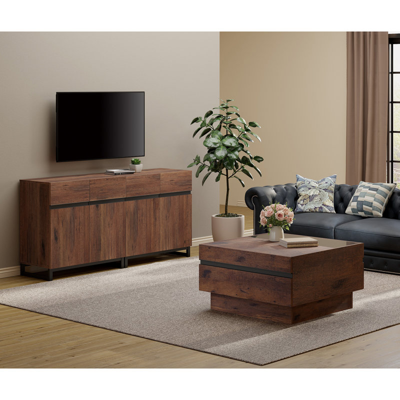 Ensemble 2 pièces de meuble télé et table basse Aadam