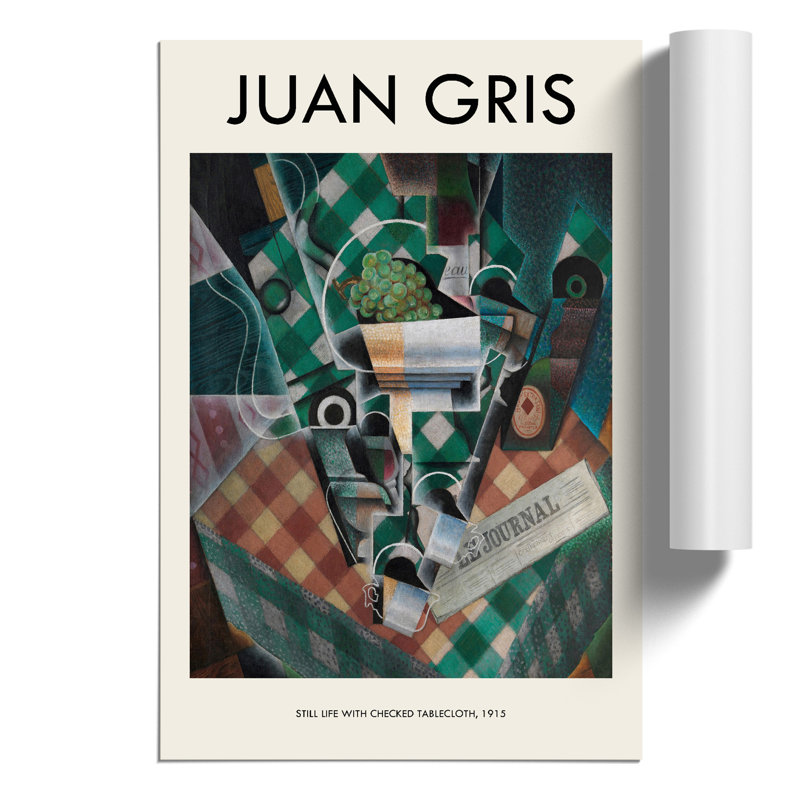 Checked Tablecloth Print by Juan Gris - Frameless Print, 42cm H x 30cm W x 0.1cm D