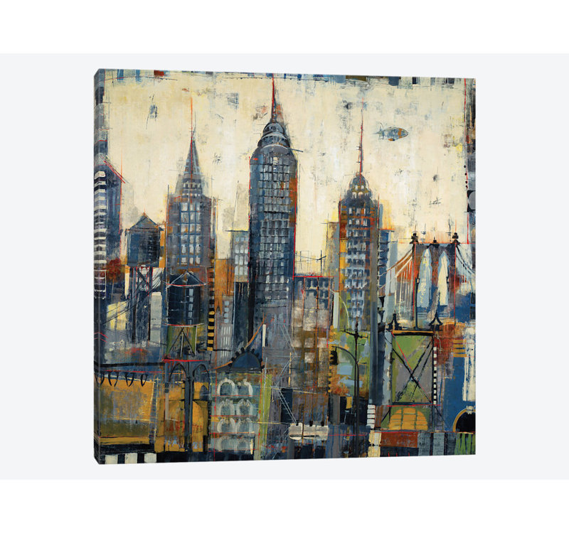 « city sketchs », reproduction sur toile, H 12 po x l 12 po x P 1,5 po