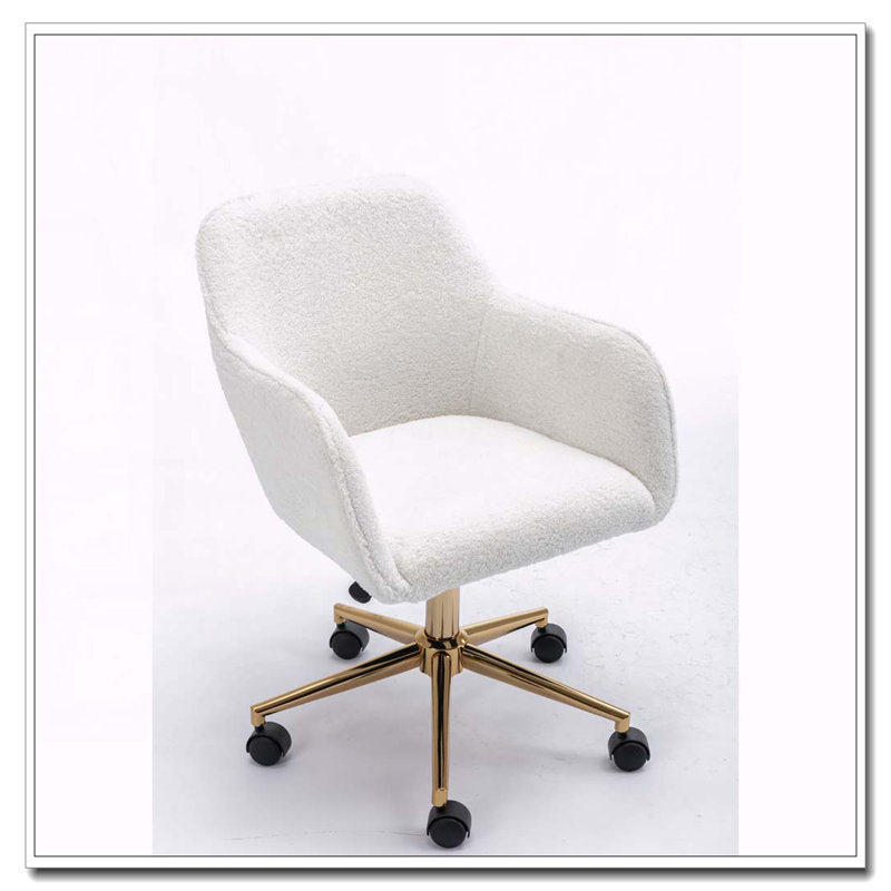 Chaise de bureau Teddy, Laine blanche Teddy