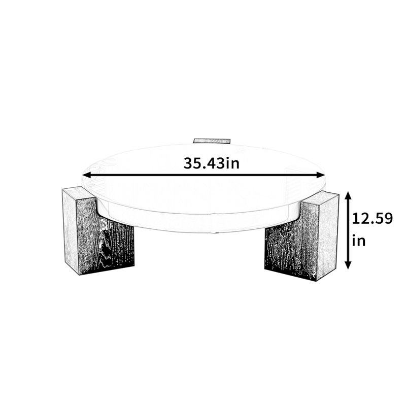 Minimalist Marble Coffee Table, 12.59" H x 35.43" L x 35.43" W