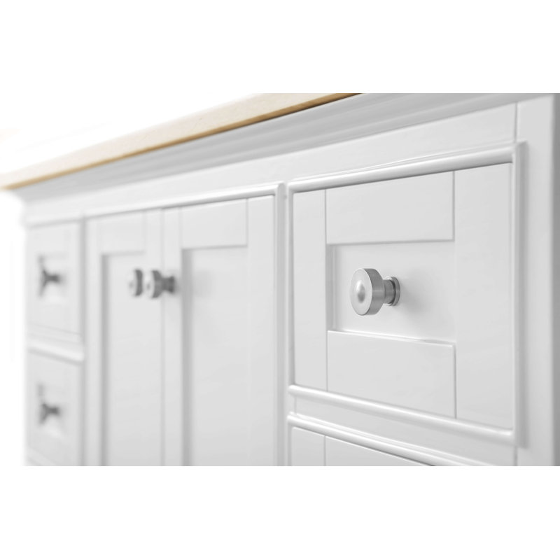 Audrey 48'' W Single Vanity, Carrara White, Brushed Nickel, Sapphire Gray