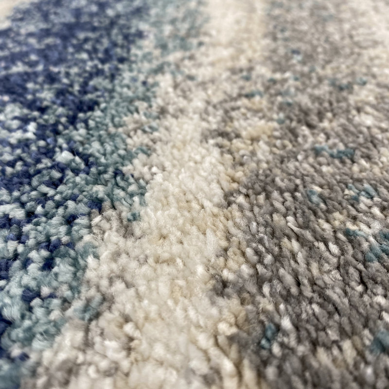 Tapis bleu / beige / gris Ellensburg, Rectangle de 6 pi x 9 pi